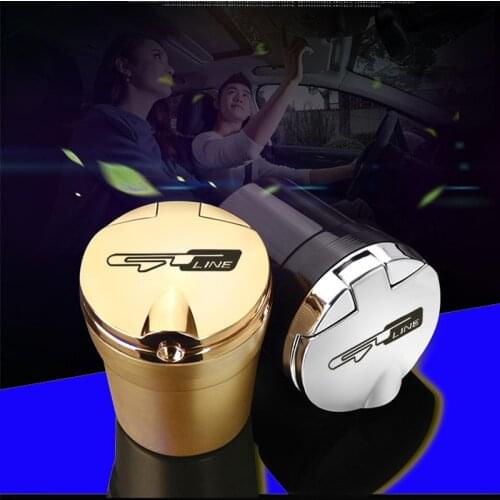 Universal Car ashtray with LED light cigarette Office Ashtray for kia ceed Forte RIO GTINGER gt gtline 2018-2020 accessories