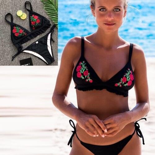 Vintage swimwear push up tankini plus size mini micro swimwear floral bikini bandeau strap bandage swimsuit thong bikini 2020