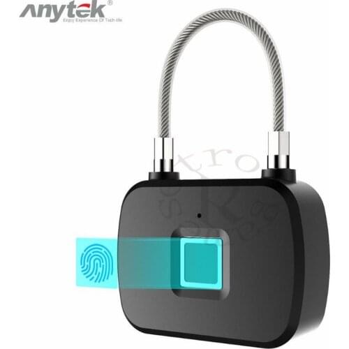 Anytek L13 Fingerprint Lock Smart Keyless Anti Theft Security Padlock Door Luggage Case Lock for Travel Suitcase Bicycle