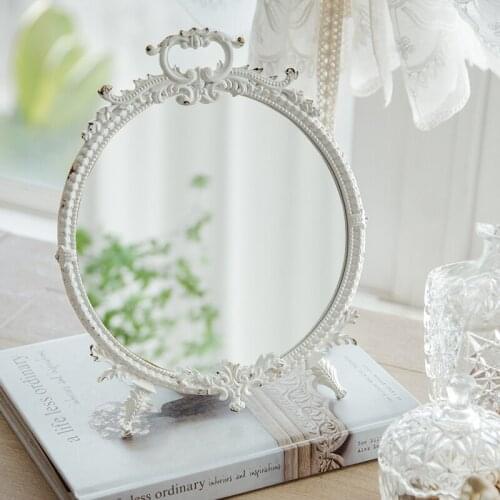 French Mirror зеркало косметическое декор дома Household Furniture Table Retro White Dressing Tables Make-up Mirrors Women