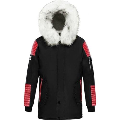 Winter Mens Coat Thick Warm Long Style Parka Male Casual Hooded Fur Collar Plus Velvet Jacket High Quality MT072