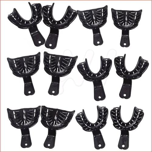 12 Pcs/set Dental Impression Trays Heat Mouldable LargeMediumSmall UpperLower