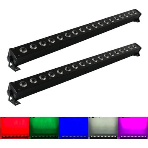 Free Shipping 2pcs/lot High Brightest DMX Control Linear 18X4W RGBW 4IN1 DMX LED Wall Wash Washer Light Stage Equipment
