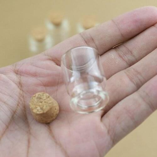 24pcs/lot 22*30mm 5ml Small Glass Bottle Stopper Crafts Mini DECORATIVE SMALL JARS Glass Bottles Gift Wedding Test Tube