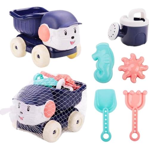 6Pcs/Set Baby Summer Beach Game Toy Children Sandbox Toys Durable Sand Beach Set Kit Toys for Beach Play Sand Water Play Cart