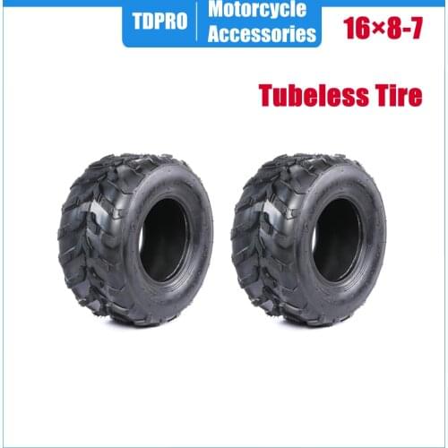 Motorcycle Tyre Accessories 2Pcs 4PR Rating 16x8-7 (200/55-7) Tubeless Tire For 110cc 125cc ATV Quad Bikes Buggy Mower Wheeler