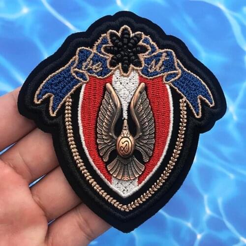 Hardware Embroidery Beaded Eagle Badge leather Denim Clothing Pants Sticker Used for clothing Bags Shoes Sticker Patch Sewing