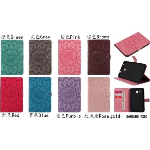 Sunflower Case Cover For Samsung Galaxy Tab A A6 7.0 2016 T280 T285 SM-T285 7.0" Cases Cover Funda Tablet leather Stand Shell