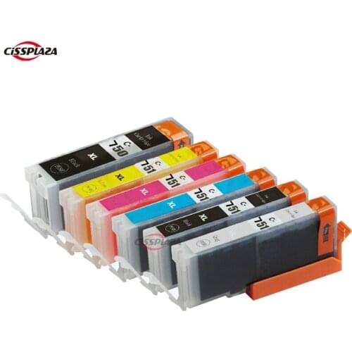 CISSPLAZA 18PK PGI-750 PGI750 CLI 751 ink Cartridge compatible for Canon PIXMA MG6370 MG7570 MG7170 IP8770 full ink