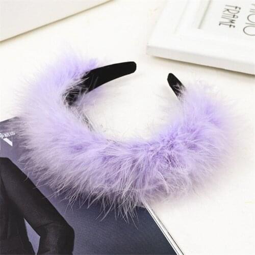 Color Fluff Headbands For Women Stage Performance Headwear Japan And Korea New Hair Band