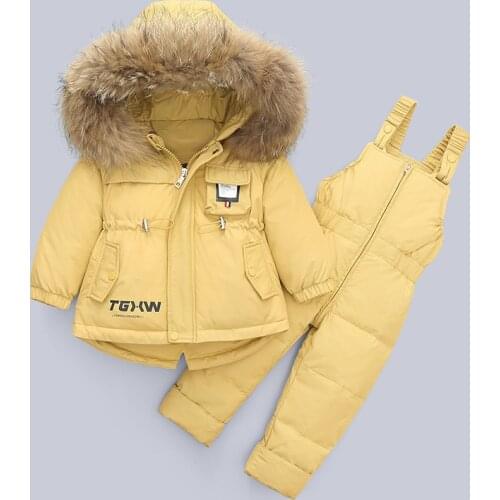 Baby Winter Clothes White Duck Down Jacket Suit Infant 1-3 Years Old Baby Boys Girls Thickened Korean Style 6 Color Outerwear