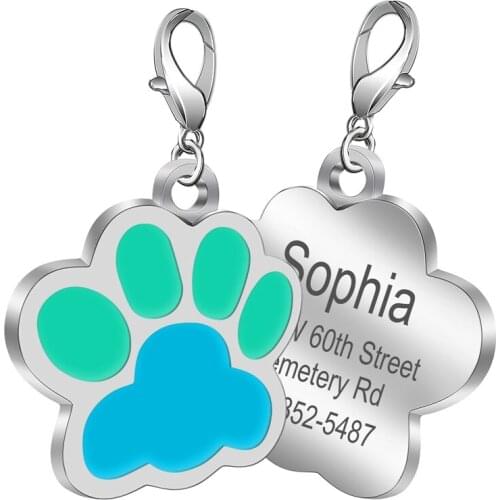New Style Custom Puppy Dog Tag Anti-lost Engraved Pet Dog Collar Accessories Personalized Cat Puppy ID Tag Paw Name Tag