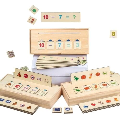 Mathematical Knowledge Classification Cognitive Matching Kids Montessori Early Educational Learn Toy Wood Box Gifts for Children