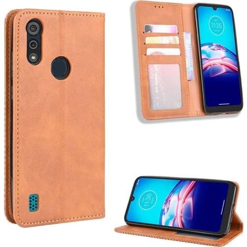 Leather Phone Case Protective Flip Cover w/ Card Slot for Motorola Moto E6i 2021 E6s 2020 Accessories