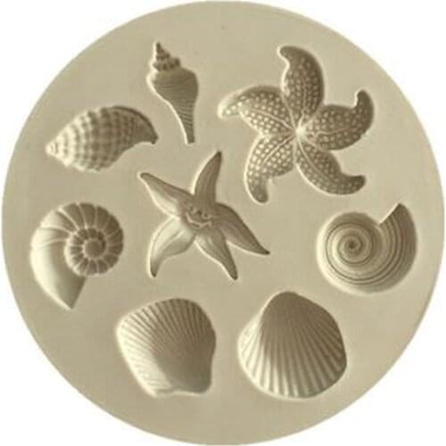 Creative Diy Cake Decorating Tools Sea Creatures Conch Starfish Shell Fondant Cake Candy Silicone Molds Diy Chocolate Mold