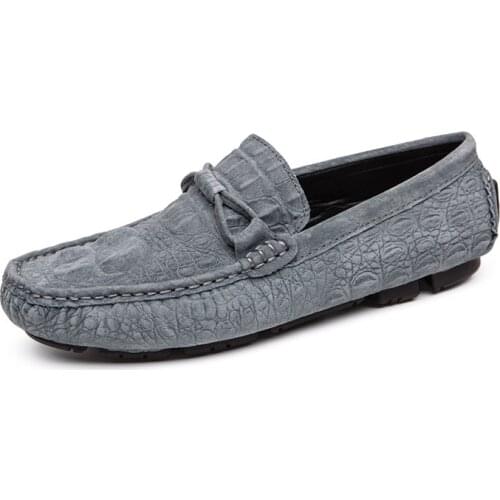 Crocodile Skin Loafer Men Leather Slip-on Moccasins Handmade Man Casual Shoes Drive Walk Leisure Italian Shoes Flats Footwear