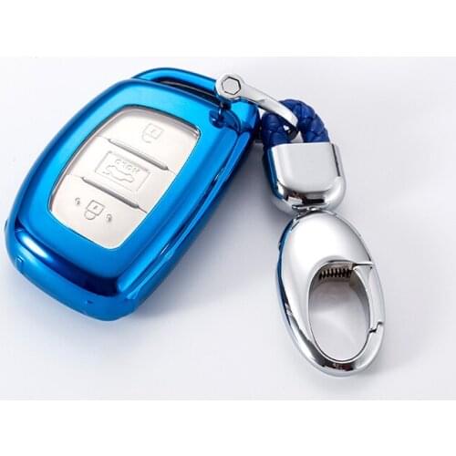 Soft TPU keychain keyring car key case for Hyundai i10 i30 i30 HB20 IX35 IX35 IX45 TUCSON Avante car key cover accessories