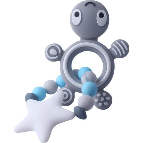 New!!Silicone Baby Teether Bracelet BPA Free Silicone Beads Turtle Teether Food Grade Silicone Teether Newborn Gifts