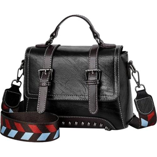 2021 New Arrival Retro Handbags Factory Wholesale Leather Purses and Shoulder Bag Ladies Elegant Solid Square Messenger Bag