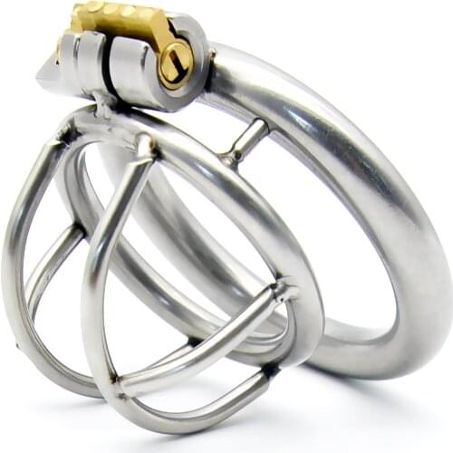 New Lock Super Small Stainless Steel Male Chastity Device Cock Cage Penis Cock Ring Adult Game Chastity Belt A231