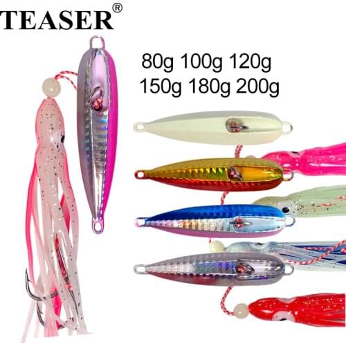 TEASER Bottomship 40g-200g Inchiku Metal Jig Head Octopus BKK Hook Kingfish Snapper Slow Jigging Saltwater Squid Fishing Lure