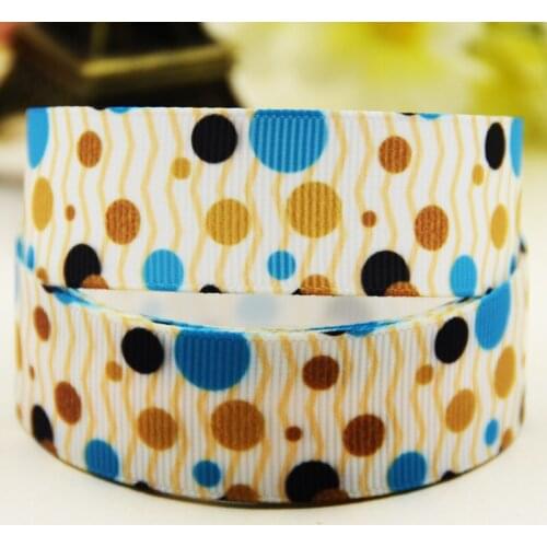 22mm 25mm 38mm 75mm Dots Cartoon printed Grosgrain Ribbon party decoration 10 Yards X-03342