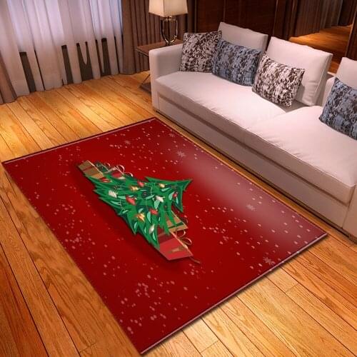 Xmas Living Room Carpets 3D Christmas Pattern Child Rug Kids Room Decoration Large Carpet Hallway Home Bedside Floor Bedroom Mat