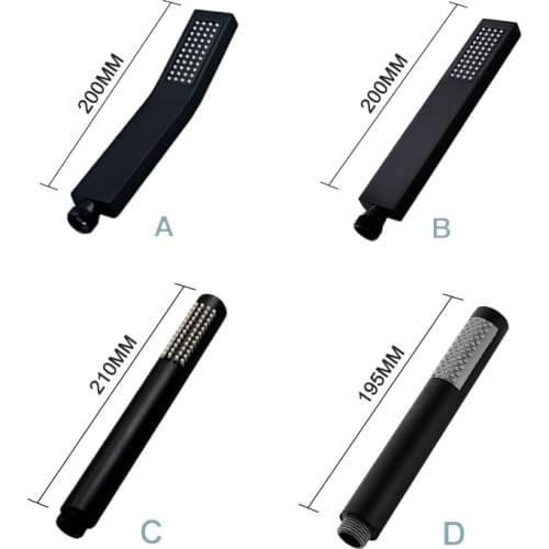 Hand-held Shower Head Square & Round Matte Black Bathroom Rainfall Brass Shower High Pressure Handheld Shower Head Free Shipping