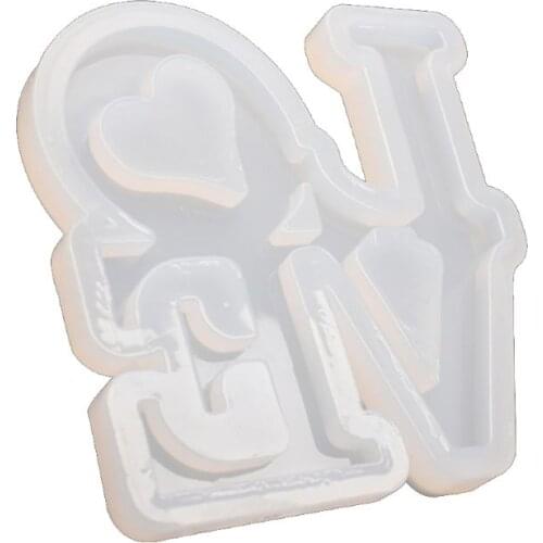 Handmade English Letters Love Pendant Silicone Jewelry Resin Mold Jewelry Tools Dried Flower Resin Decorative DIY Hand Crafts