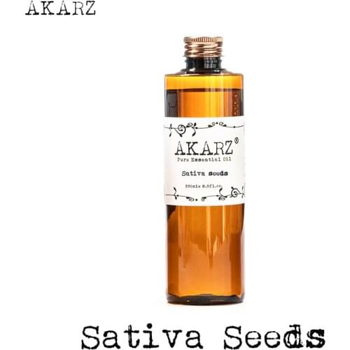 Sativa seeds essential oil AKARZ Top Brand body face skin care spa message fragrance lamp Aromatherapy Sativa seeds oil