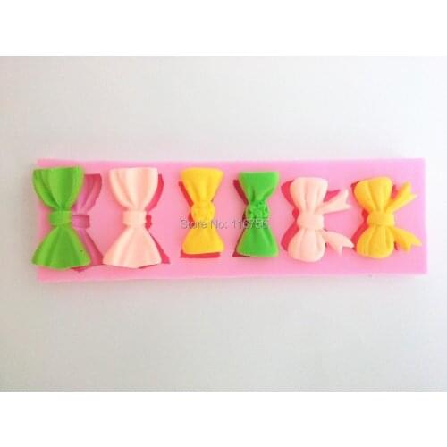 Mom&Pea 0342 Free Shipping Fondant Cake Bowknots Silicone Mold Sugar Paste Sugar Art Tools Cake Decoration