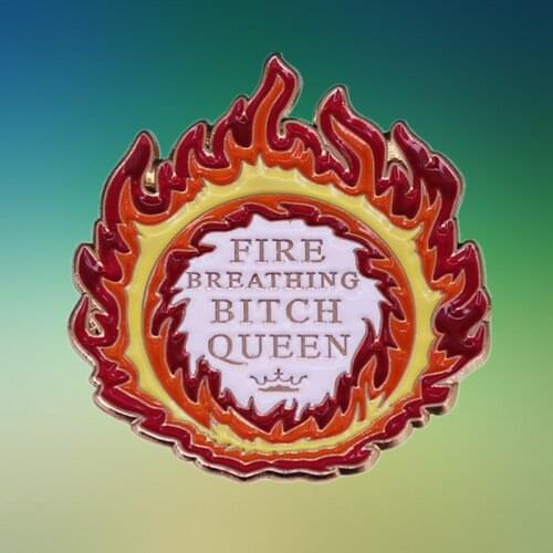 Throne of Glass Aelin Fire Breathing bitch Queen enamel Pin Sarah J. Maas books Celaena Sardothien Kingdom of Ash brooch badge