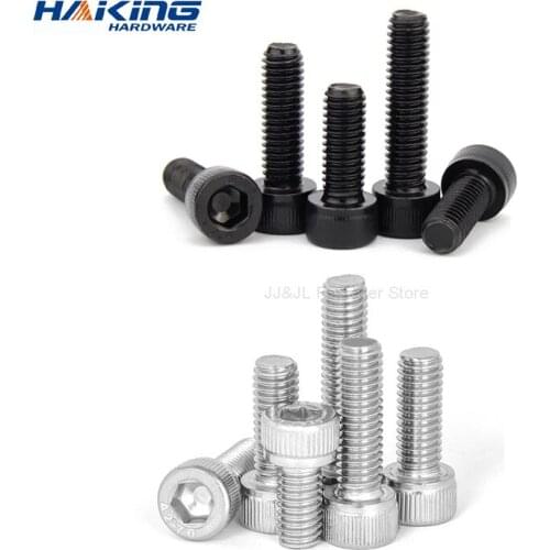 10pcs A2 Stainless Steel Black grade 12.9 Hex Docket Head cap screw m3 m4 m5 m6 m8 Screws High Strength Allen Bolt Full thread