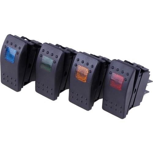 Waterproof Bar Rocker Toggle Switch Car Boat Marine Rocker Switch Button 12v/35A LED Light Lamp 4pin Switch