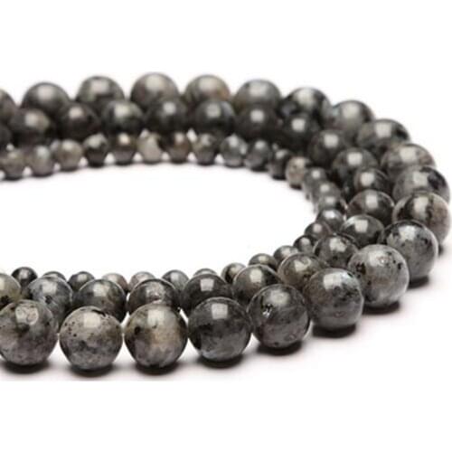 High Quality Natural Black Labradorite Stone 4/6/8/10/12mm Smooth Round Necklace Bracelet Jewelry Loose Beads 38cm wk124