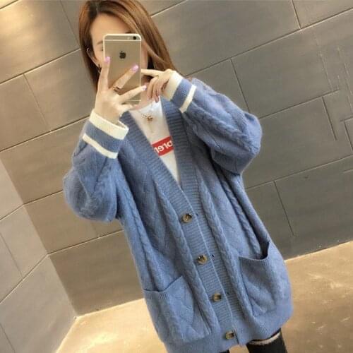 Woman Sweaters Cardigan Sweater Coat Womens Autumn Loose Sweater Cardigan Sueters De Mujer