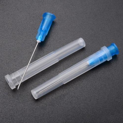 Liquid Dispenser Syringe Needles Tips 1.25" 10PCS Blue 23G Needles & 10PCS 1.5" 21G Green for Industry Dispensing Glue