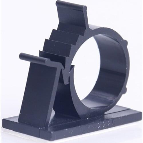 10pcs Diameter 25mm Cable Clips Self-Adhesive Cord Management Black Wire Holder Organizer Clamp Plastic Line Cable Clips