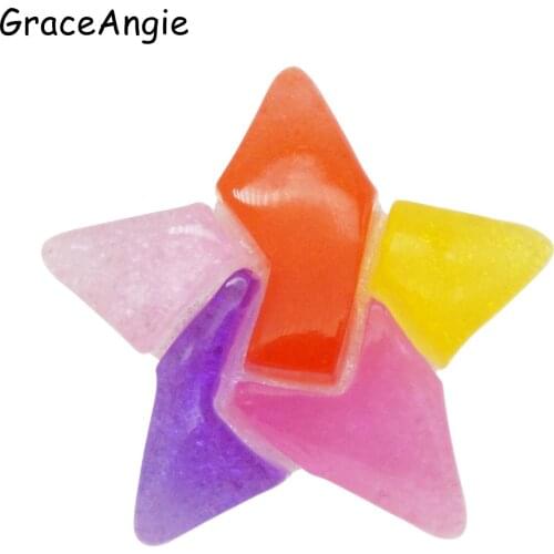 10pcs Cute Resin Star Cameo Cabochon Handmade Crafts Baby Hair Jewelry Findings DIY Phone Arts Crafts Flat Back 29*30mm Cute