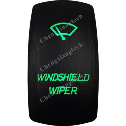 Marine Boat Car WINDSHIELD WIPER Rocker Switch On-off-on GREEN LED Dpdt/7p 12v/24v