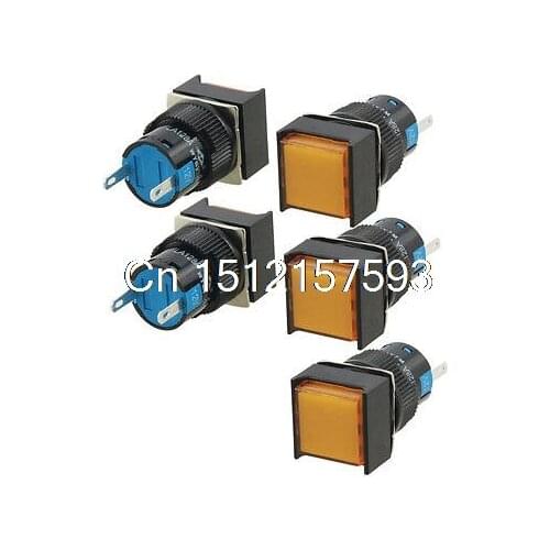 5 Pcs Square Orange Cap Indicator Light Accident Signal Lamp DC 12V