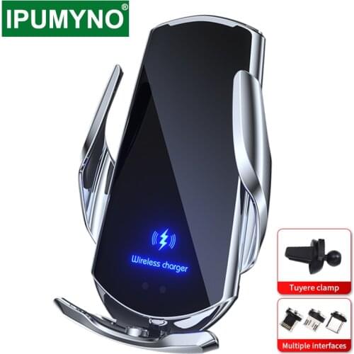 Wireless Charger Car Mobile Phone Holder Bracket 15w Magnetic Support Automatic Telephone Clip Stand Accessories For Iphone 12