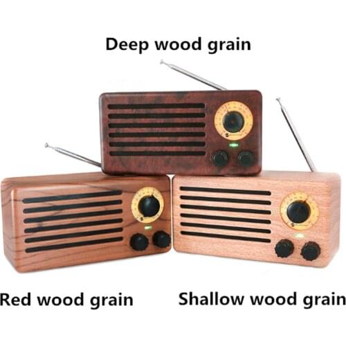 Wireless Wood Grain Retro FM Radio Bluetooth Speaker 10W Digital Stereo Mini Music Player Boombox Support TF USB AUX Sound Box