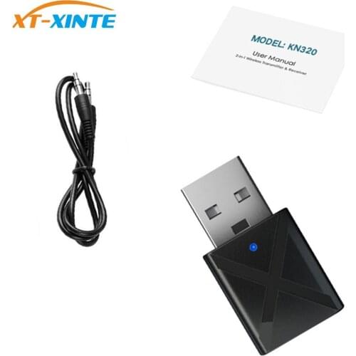 2 IN 1 Wireless BT5.0 Audio Receiver Transmitter Mini Stereo Bluetooth-Compatible AUX RCA USB 3.5mm Jack Music Adapter For PC