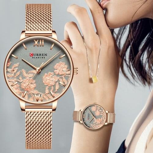 Brand CURREN Women Watches Simple Ladies Luxury Quartz Full Steel Wristwatch Girl Waterproof Clock Gift Montre Femme reloj mujer