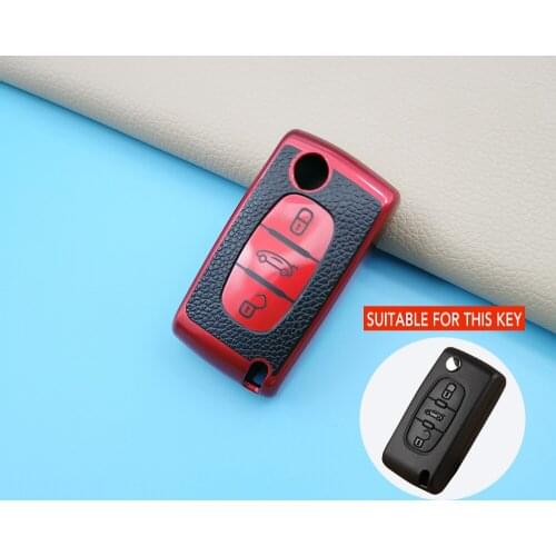 Tpu Flip Foldable Car Key Case Cover For Peugeot 206 407 307 607 For Citroen C2 C3 C4 C5 C6 Remote Key Shield Shell 3 Button
