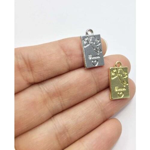 Eruifa 20pcs 10*16mm Cupid Gold/Silver Plated Bee Zinc Alloy Charms Pendant Jewelry DIY Necklace Bracelet Earrings 2 colors