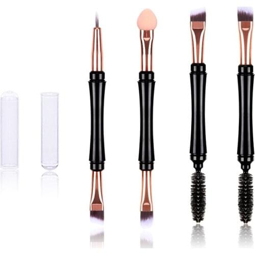 Ronshadow Single Double Head Makeup Brush Eyeshadow Eyebrow Eyelash Eyeliner Lip Brush Sweep Convenient Cosmetic Beauty Tool