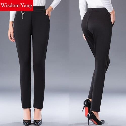 Korean Spring Autumn Women Slim Casual Pants Comfortable Work Pants Straight Stretch Women Trousers Female Pantalon Femme