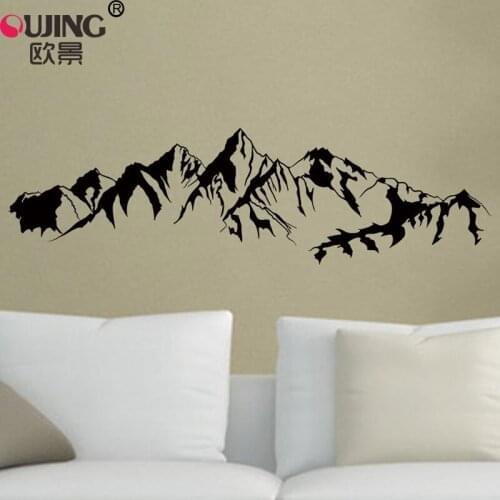 Creative Black Mountain Wall Sticker 29*103cm Bedroom Living Room Decoration Wallpaper Carved Removable Vinyl Art DIY Wall Decal